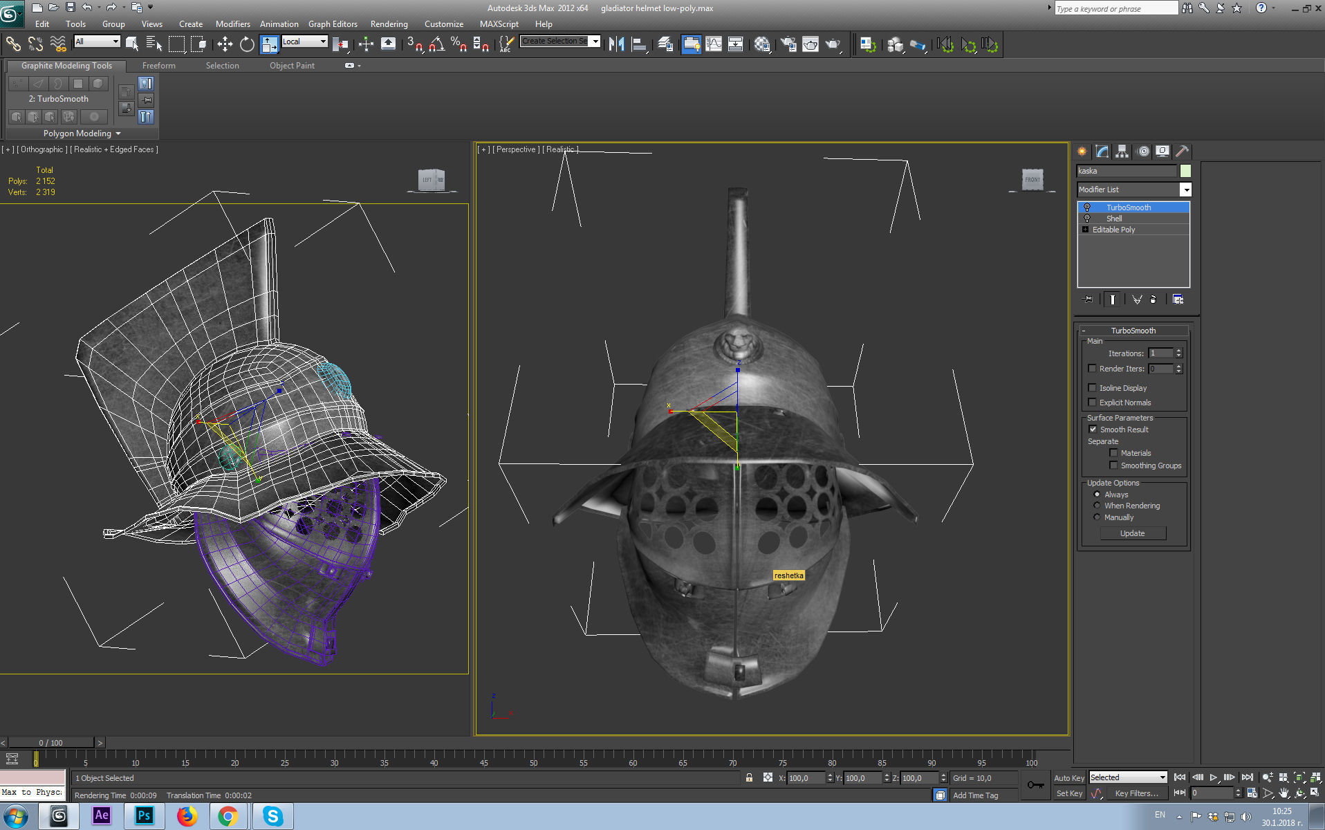 medieval helmet colection Low-poly 3D model_11