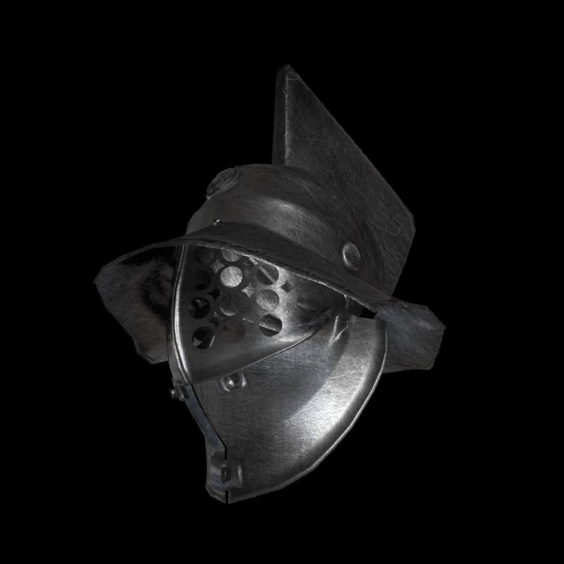 medieval helmet colection Low-poly 3D model_12