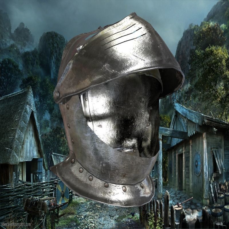 medieval helmet colection Low-poly 3D model_46