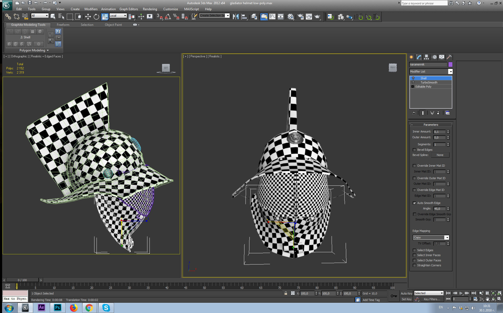 medieval helmet colection Low-poly 3D model_13