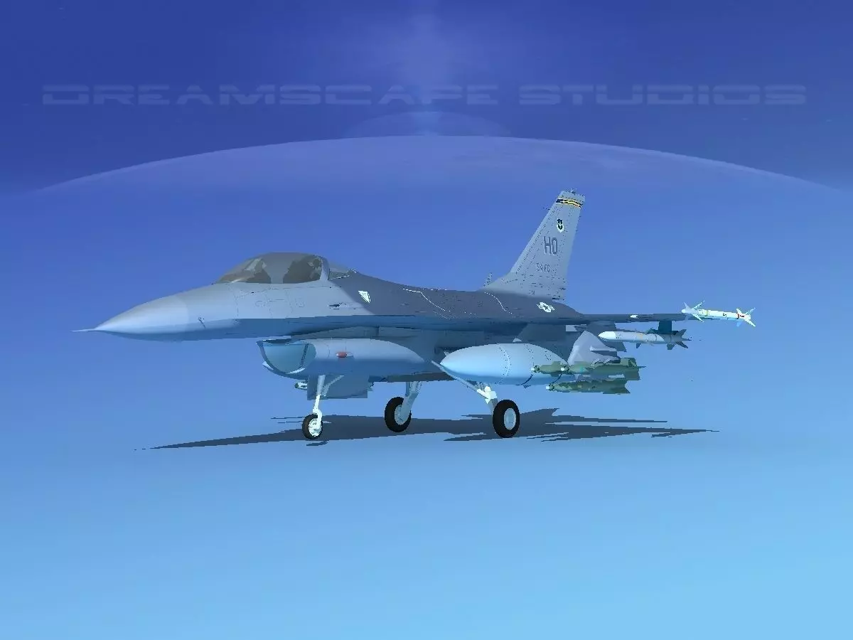Gen Dyn F-16A Falcon V01 USAF 3D model