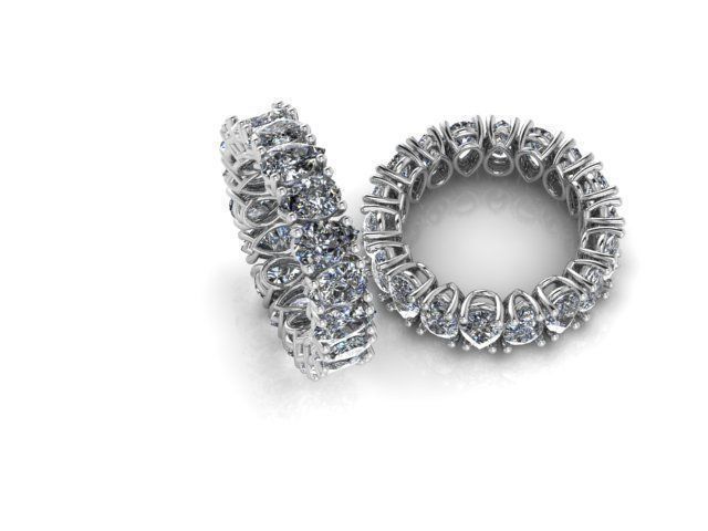 Ring-R058 two diamond eternity rings 3D print model