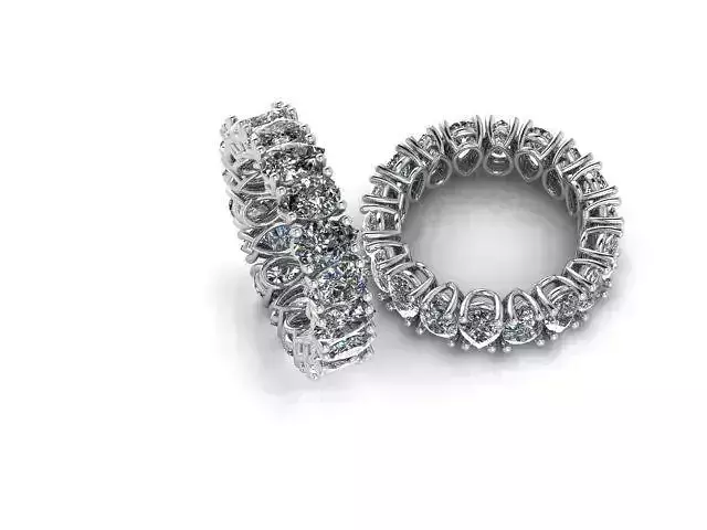 Ring-R058 two diamond eternity rings 3D print model