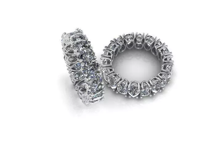 Ring-R058 two diamond eternity rings 3D print model_0