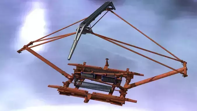 The pantograph of electric locomotive 3D model