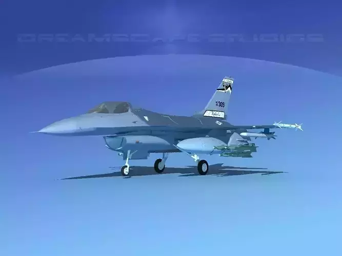 Gen Dyn F-16A Falcon V08 USAF 3D model