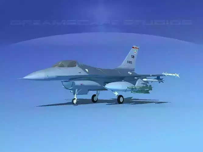 Gen Dyn F-16A Falcon V09 USAF 3D model