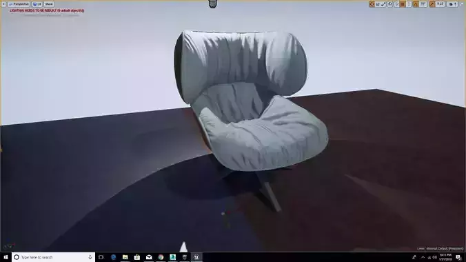 Tapano low poly chair in computer screen