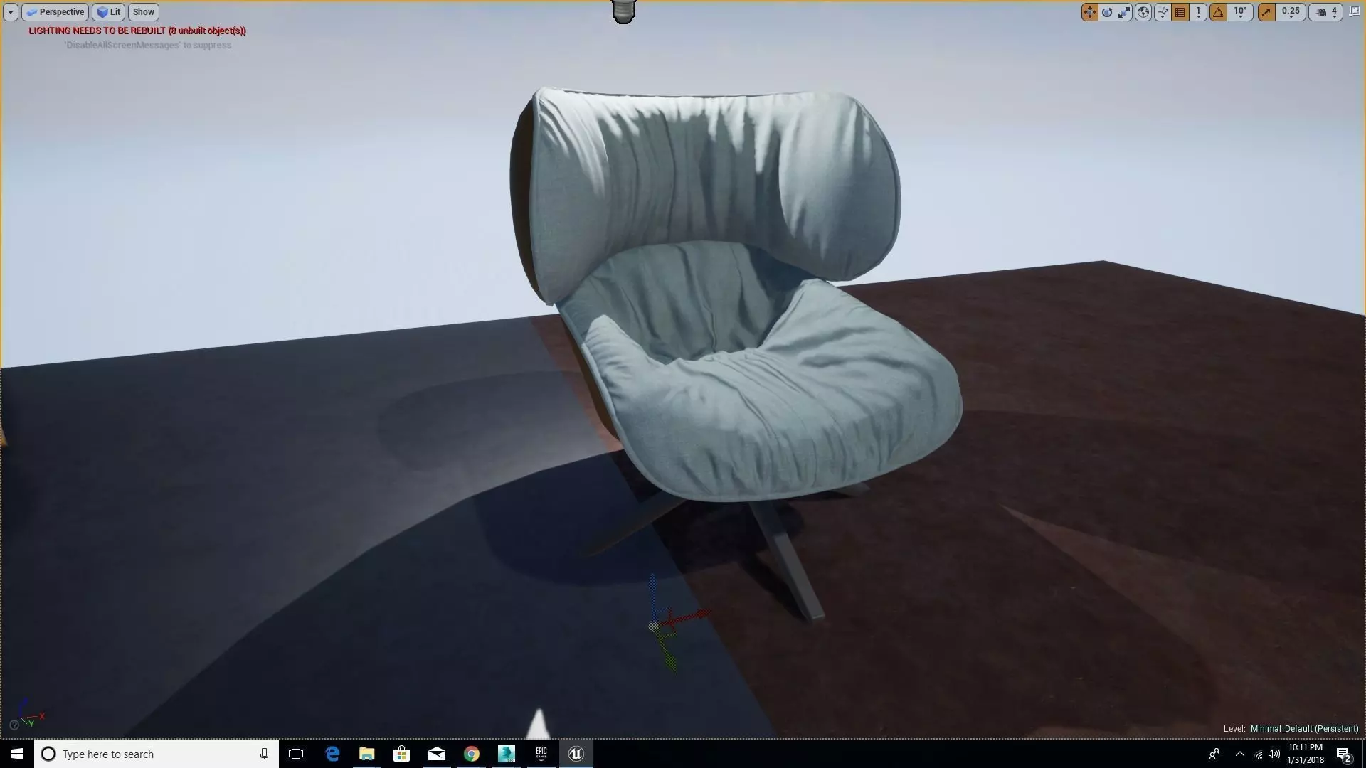 Tapano low poly chair in computer screen Free 3D model