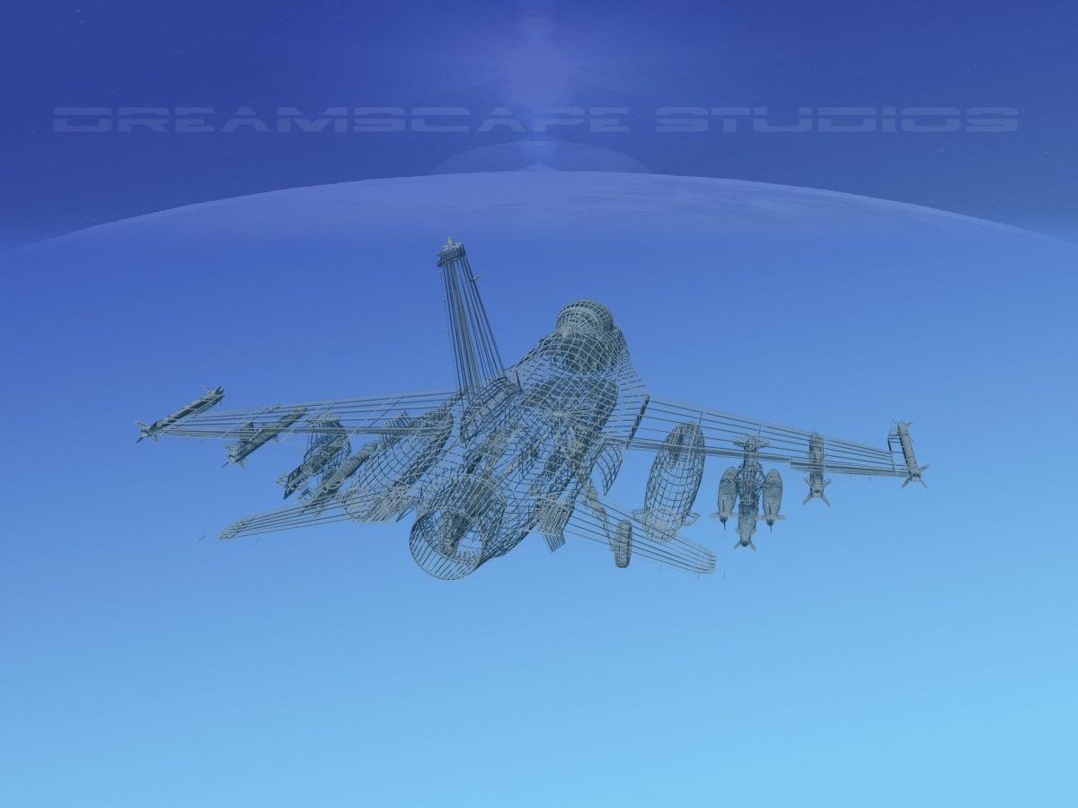 Gen Dyn F-16A Falcon V12 USAF 3D model_14