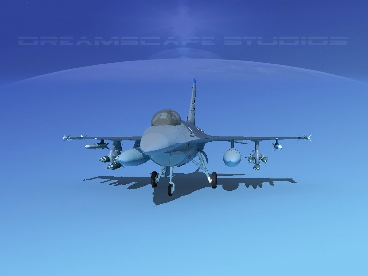 Gen Dyn F-16A Falcon V12 USAF 3D model_1