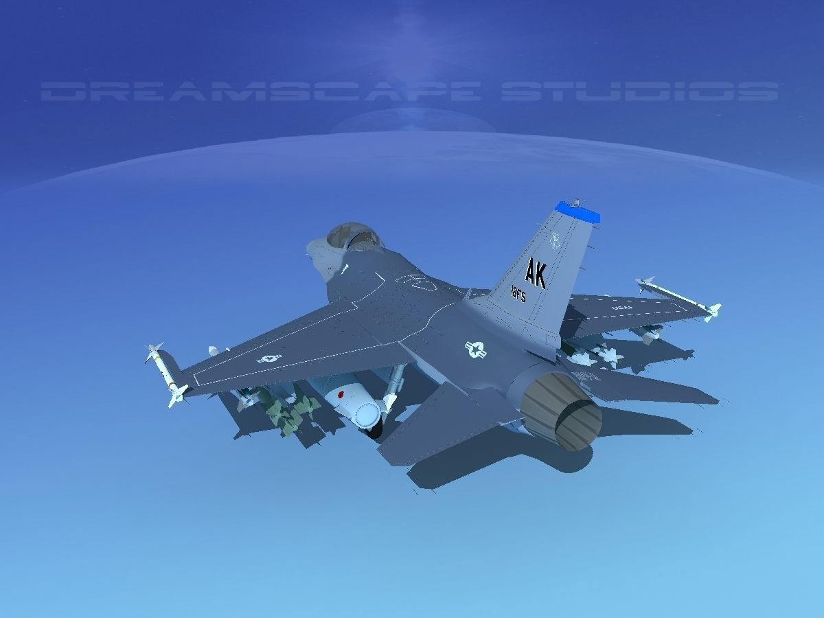 Gen Dyn F-16A Falcon V12 USAF 3D model_7