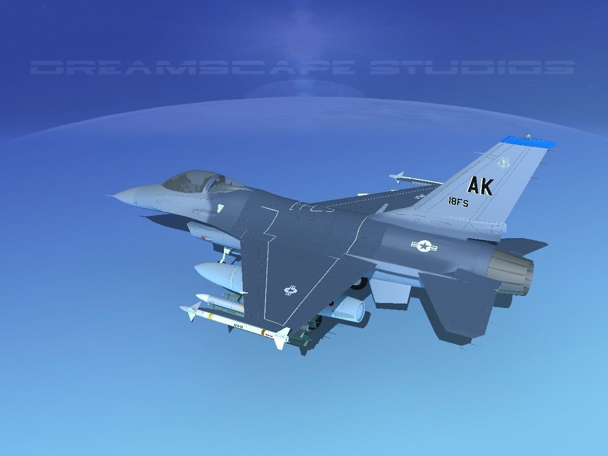 Gen Dyn F-16A Falcon V12 USAF 3D model_8