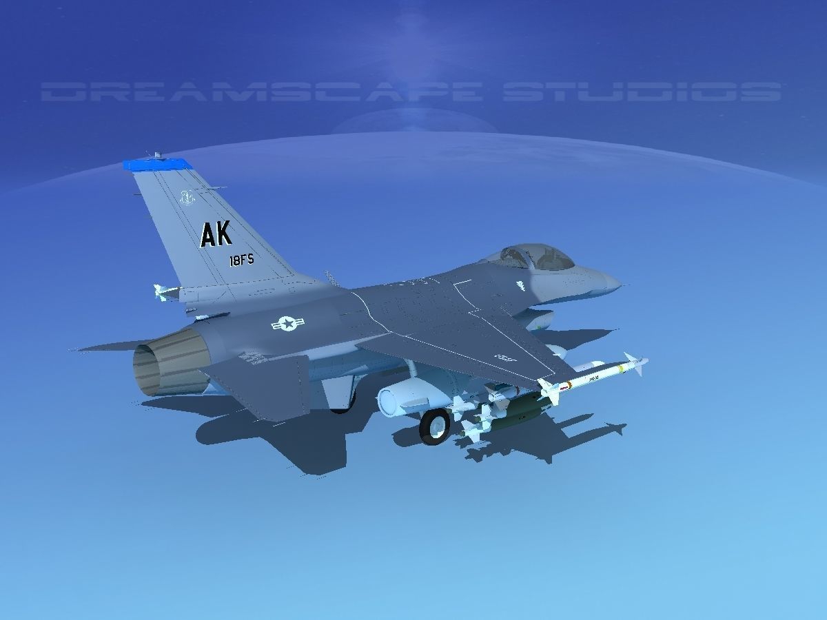 Gen Dyn F-16A Falcon V12 USAF 3D model_5