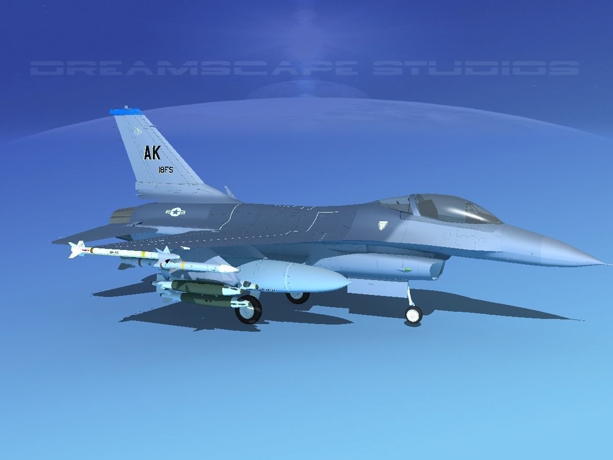 Gen Dyn F-16A Falcon V12 USAF 3D model_3