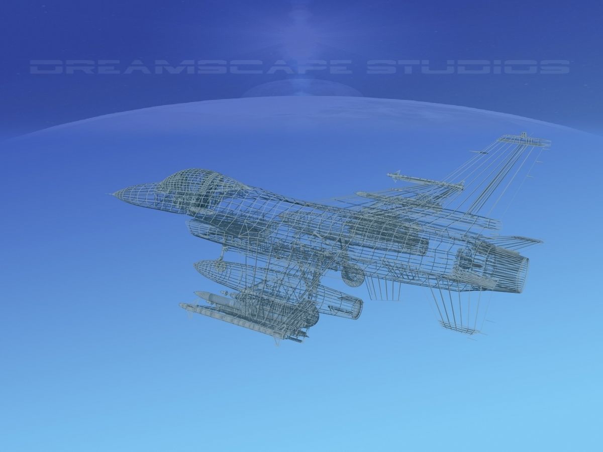 Gen Dyn F-16A Falcon V12 USAF 3D model_15