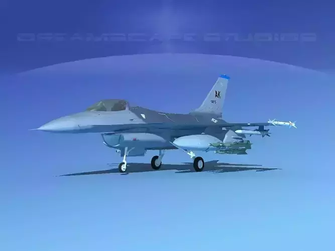 Gen Dyn F-16A Falcon V12 USAF 3D model