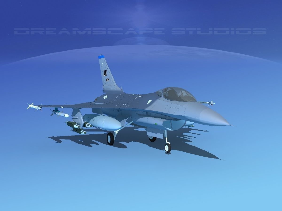 Gen Dyn F-16A Falcon V12 USAF 3D model_2