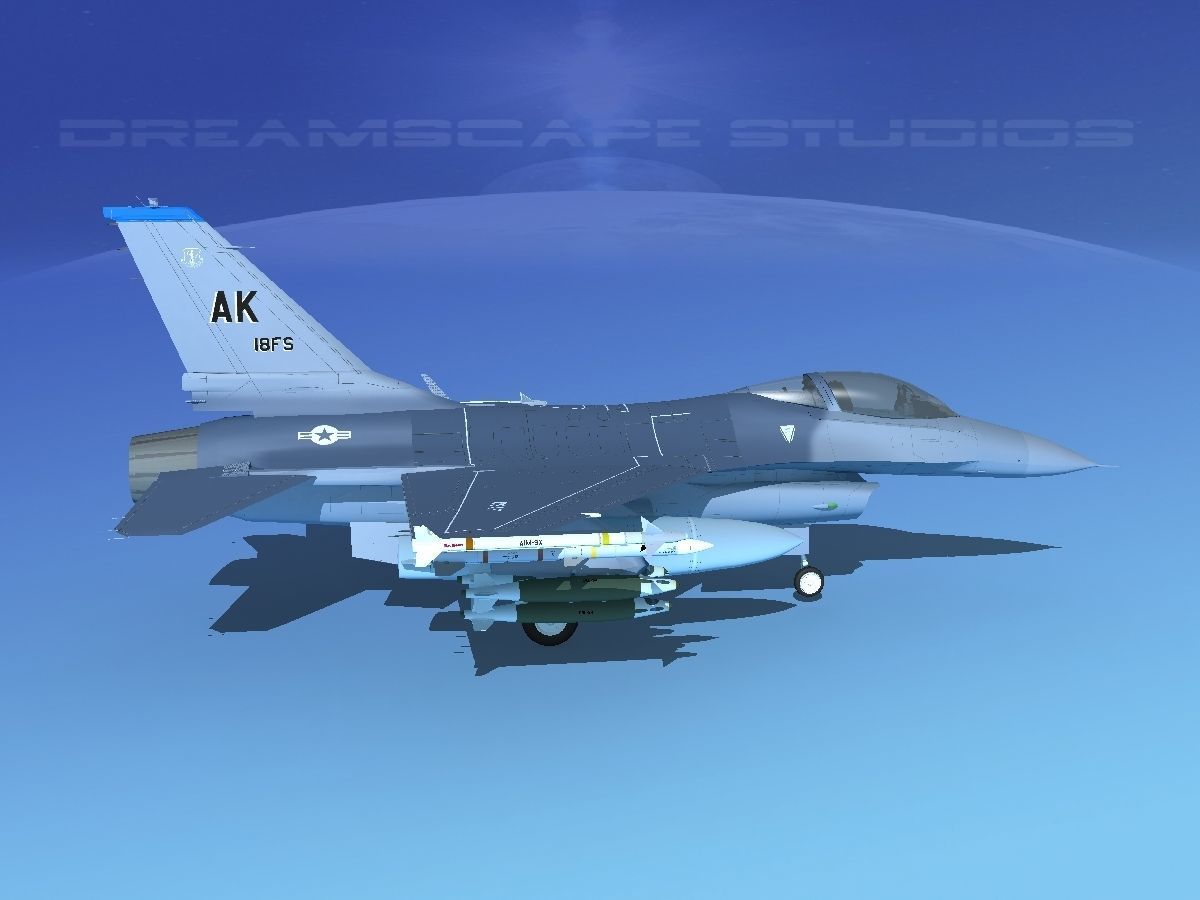 Gen Dyn F-16A Falcon V12 USAF 3D model_4
