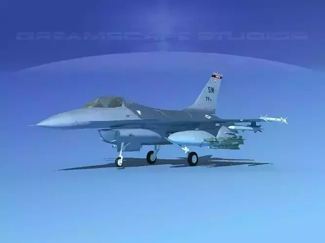 Gen Dyn F-16A Falcon V13 USAF 3D model