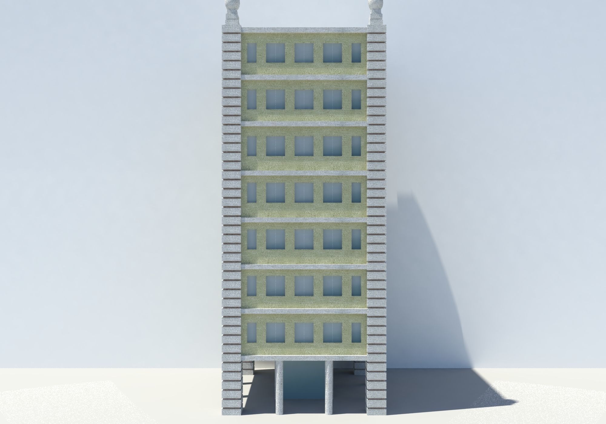 city buildings modern architecture Low-poly 3D model_5
