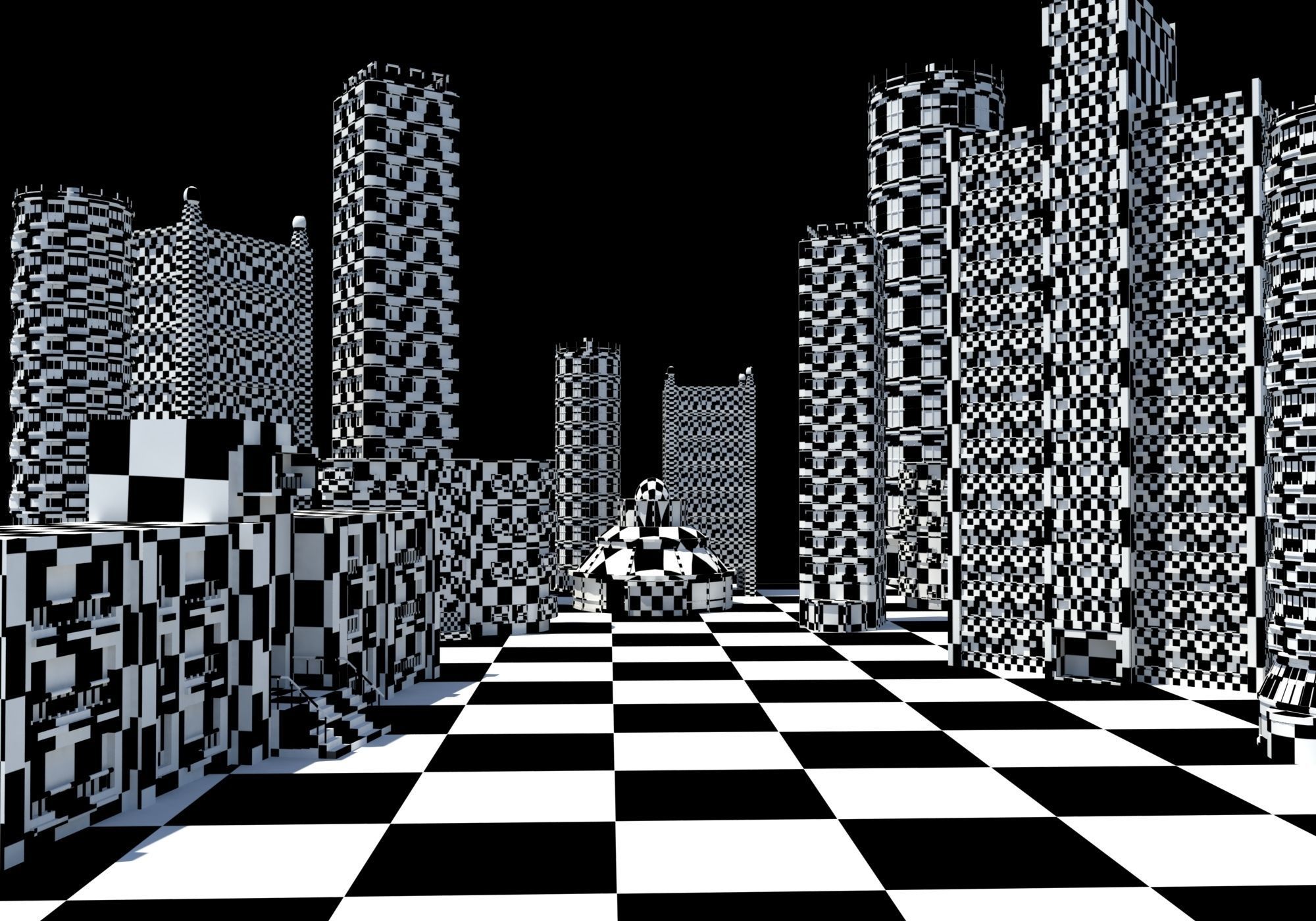 city buildings modern architecture Low-poly 3D model_12