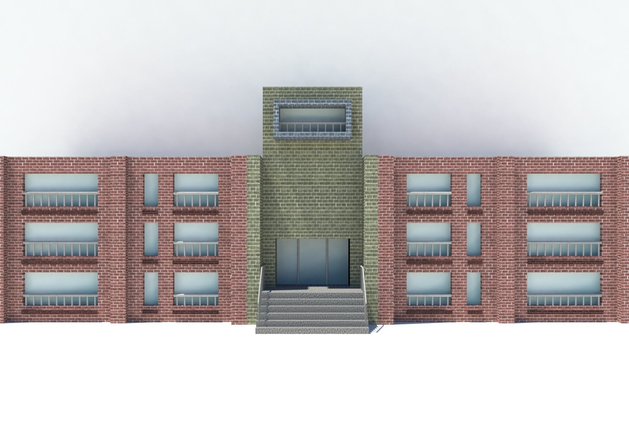 city buildings modern architecture Low-poly 3D model_9