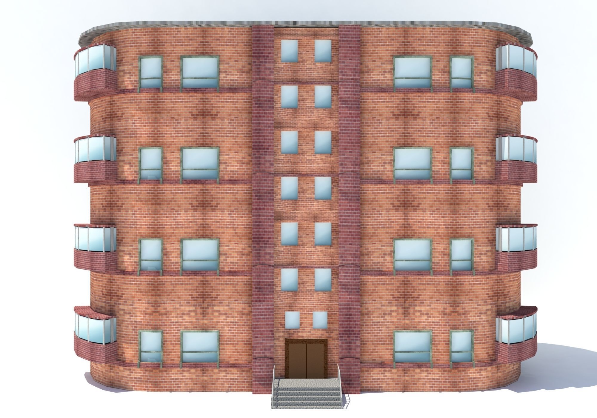 city buildings modern architecture Low-poly 3D model_7