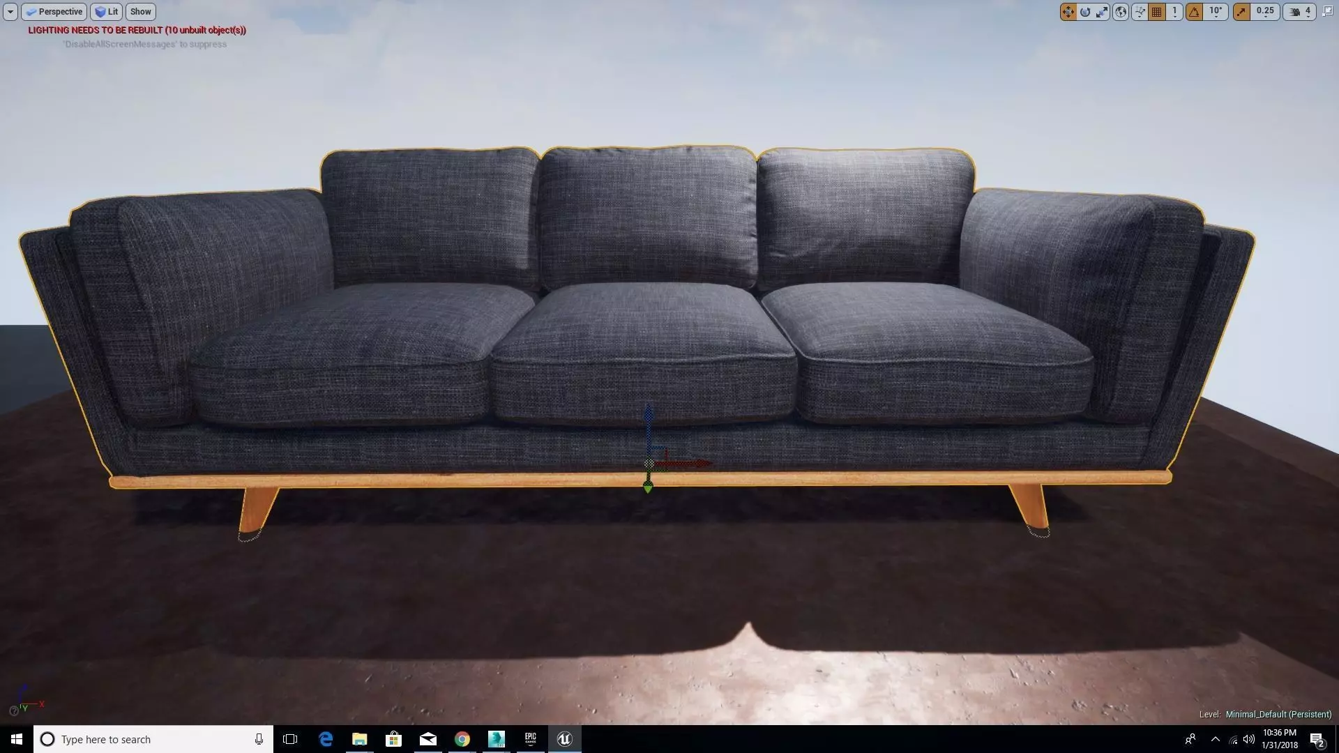 Sofa Pirelli 3P Sofa low poly 3D print model_0