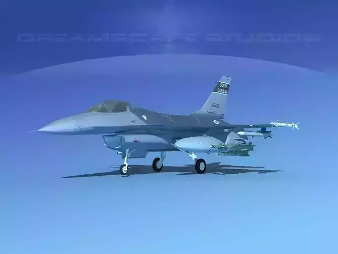 Gen Dyn F-16A Falcon V14 USAF 3D model