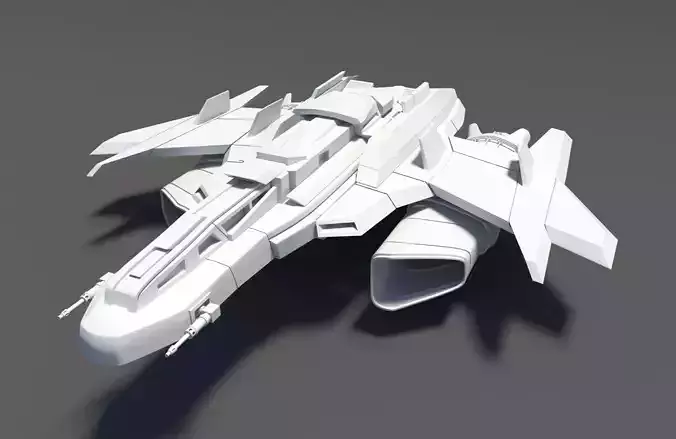 Spaceship Spacecraft Jet Low-poly 3D model