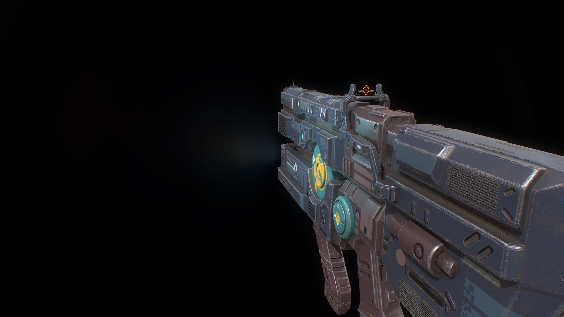 Low poly sci fi heavy assault rifle weapon asset Low-poly 3D model_1