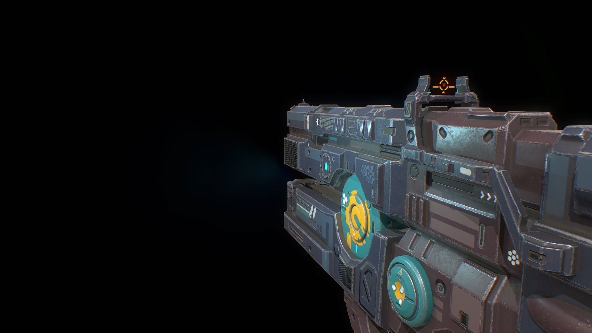 Low poly sci fi heavy assault rifle weapon asset Low-poly 3D model_2