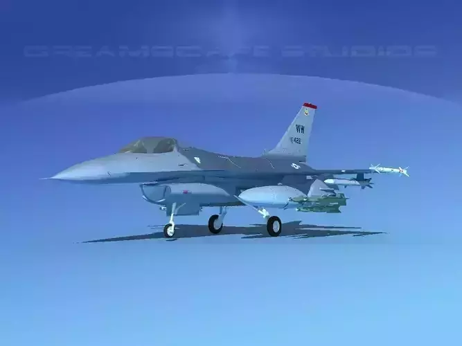 Gen Dyn F-16A Falcon V15 USAF 3D model