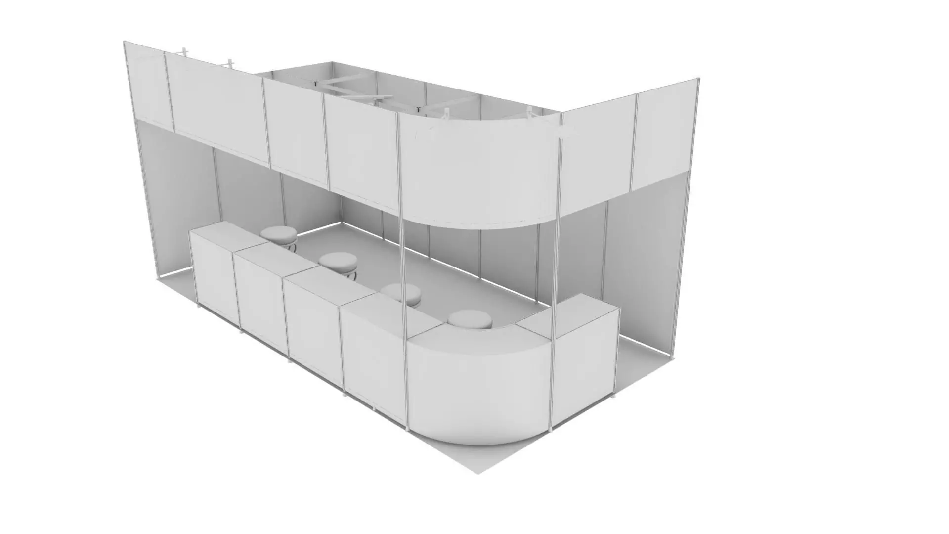 exhibition stand design 3D model_0