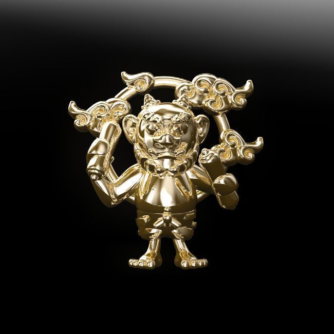 Rai-Jin gold monkey 3D print model_1