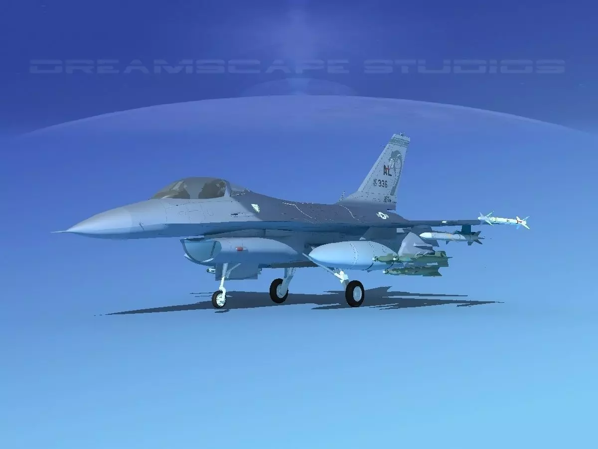 Gen Dyn F-16A Falcon V20 USAF 3D model