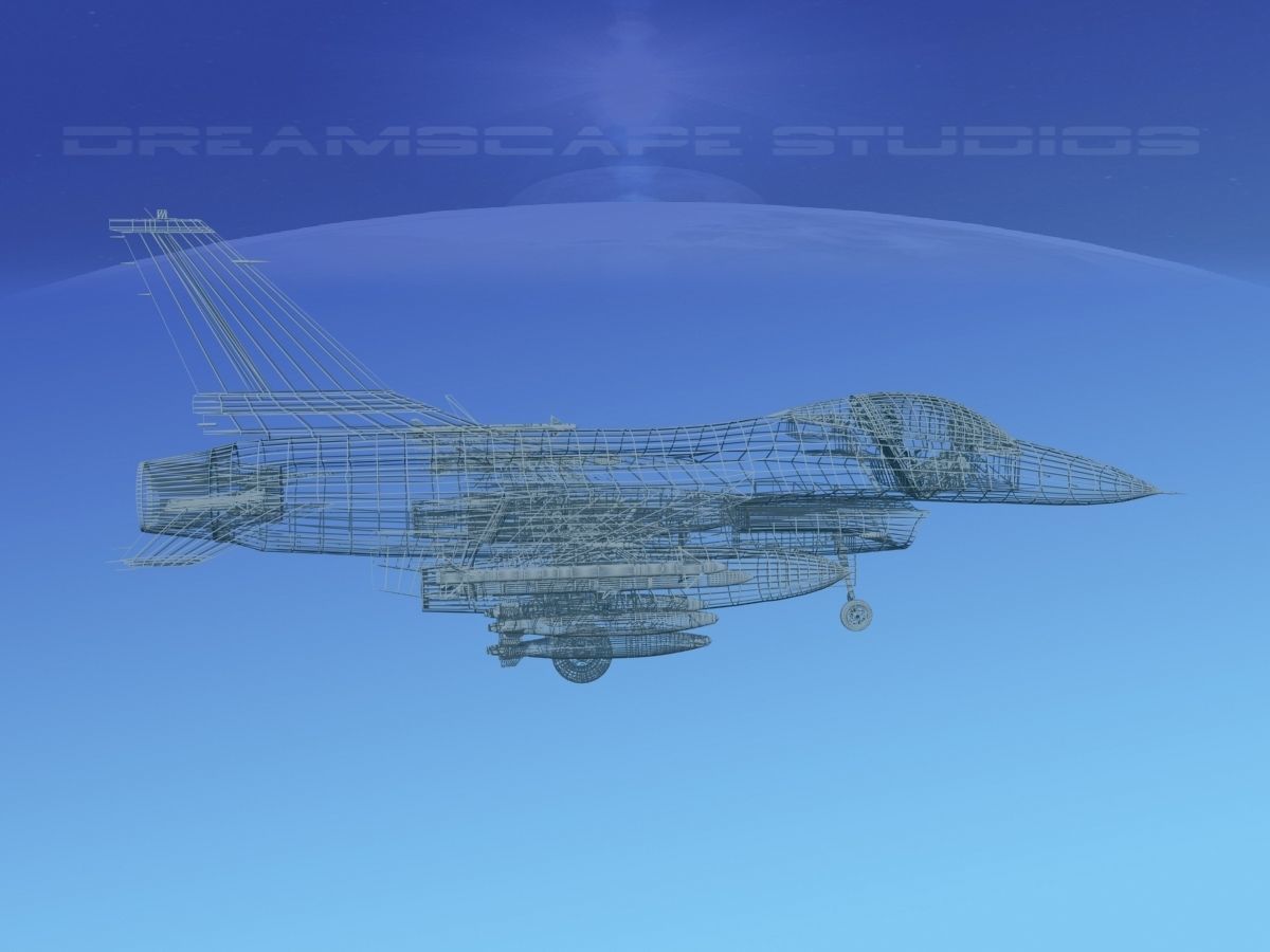 Gen Dyn F-16A Falcon V22 USAF 3D model_13