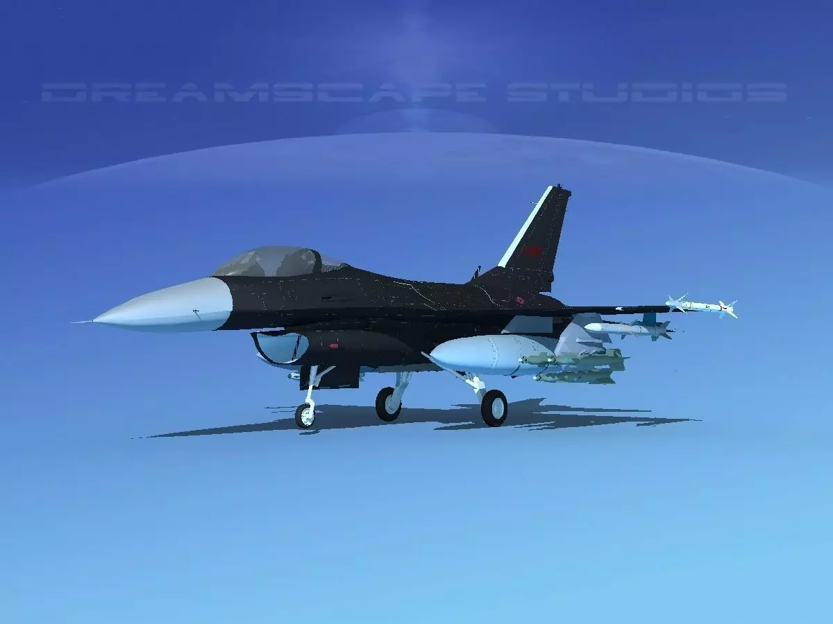 Gen Dyn F-16A Falcon V22 USAF 3D model_0