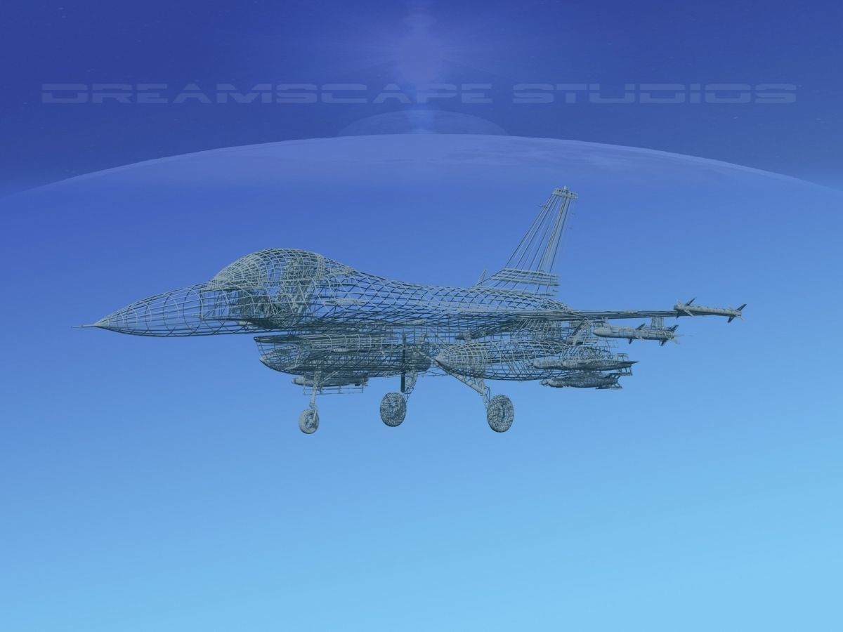 Gen Dyn F-16A Falcon V22 USAF 3D model_12