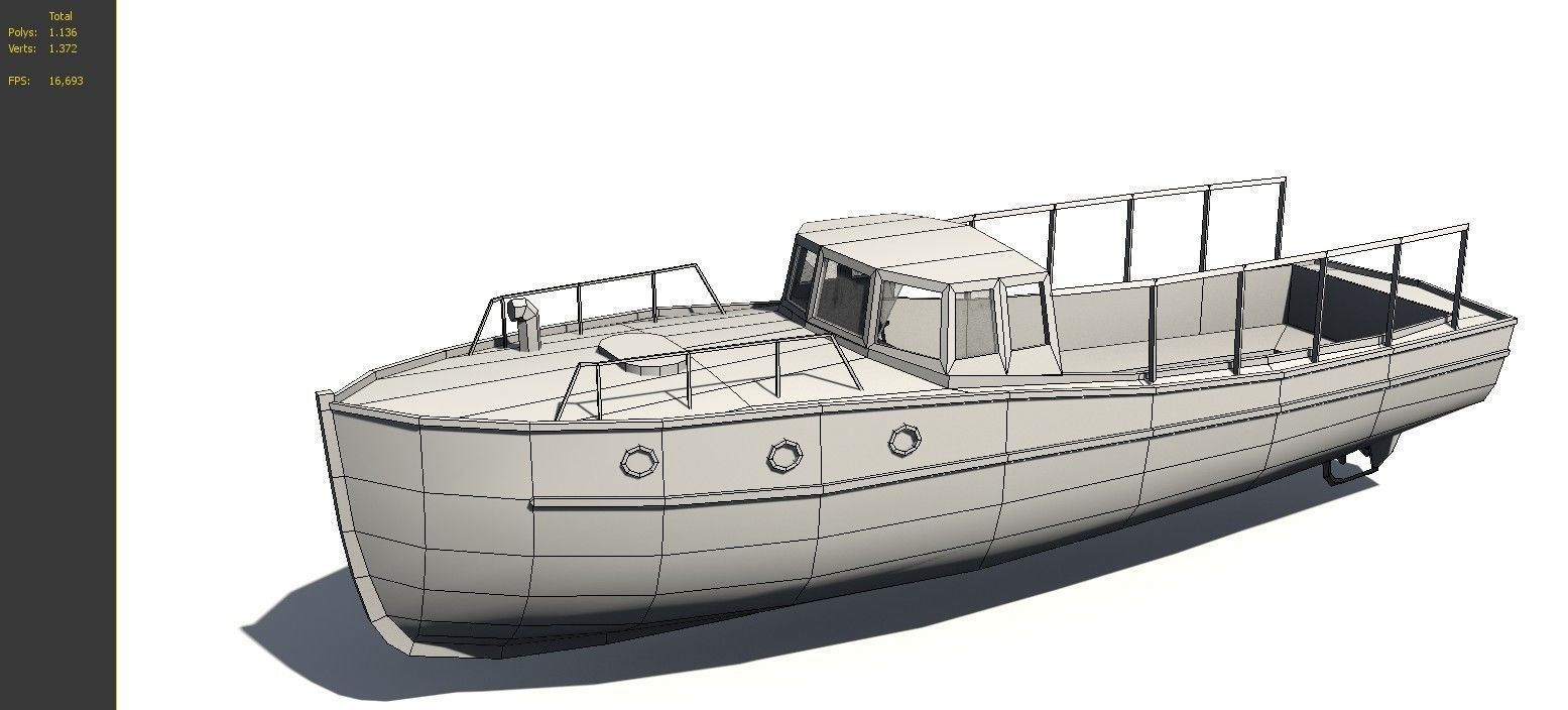 Rusty boat 2 Low-poly 3D model_1