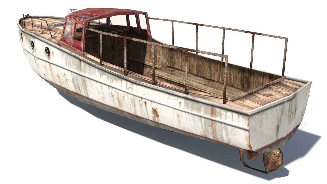 Rusty boat 2 Low-poly 3D model_3