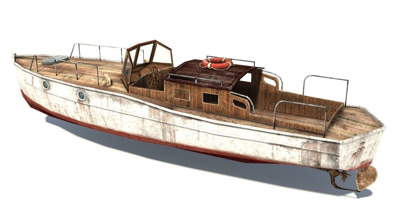 Rusty Boat Low-poly 3D model_2