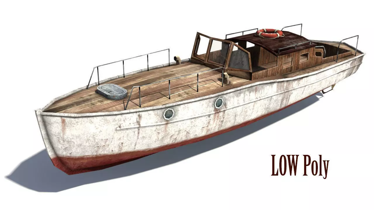Rusty Boat Low-poly 3D model_0