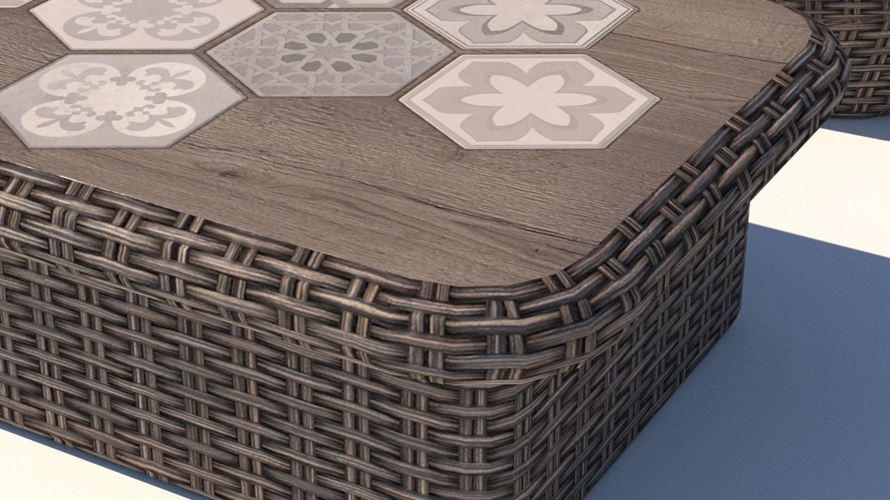 outdoor furniture collection model Low-poly 3D model_2