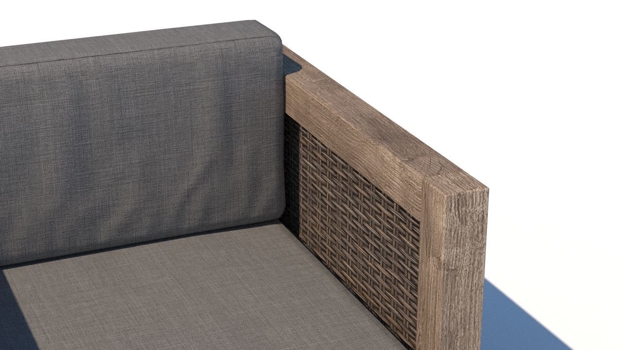 outdoor furniture collection model Low-poly 3D model_7