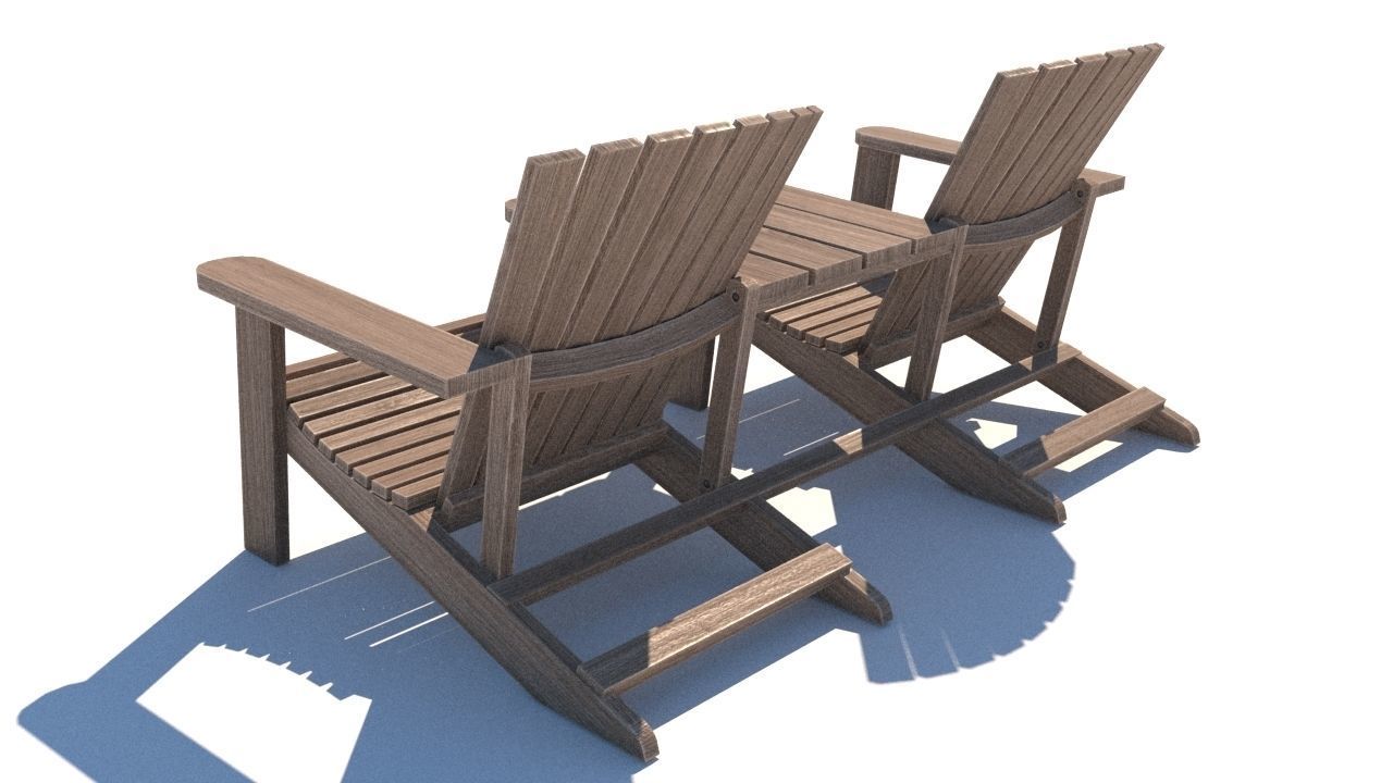outdoor furniture collection model Low-poly 3D model_13