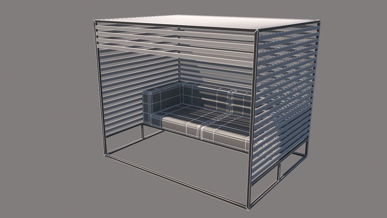 outdoor furniture collection model Low-poly 3D model_27