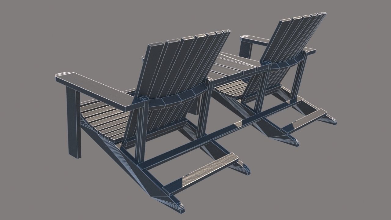 outdoor furniture collection model Low-poly 3D model_14