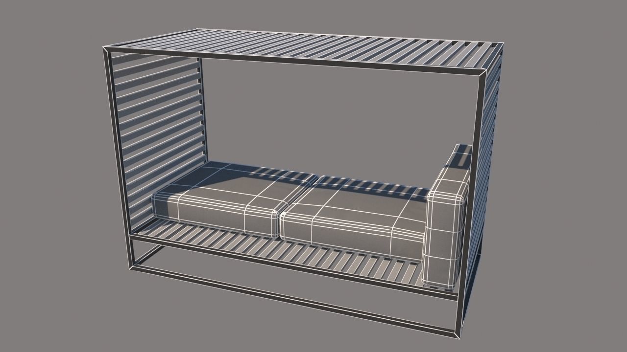 outdoor furniture collection model Low-poly 3D model_25